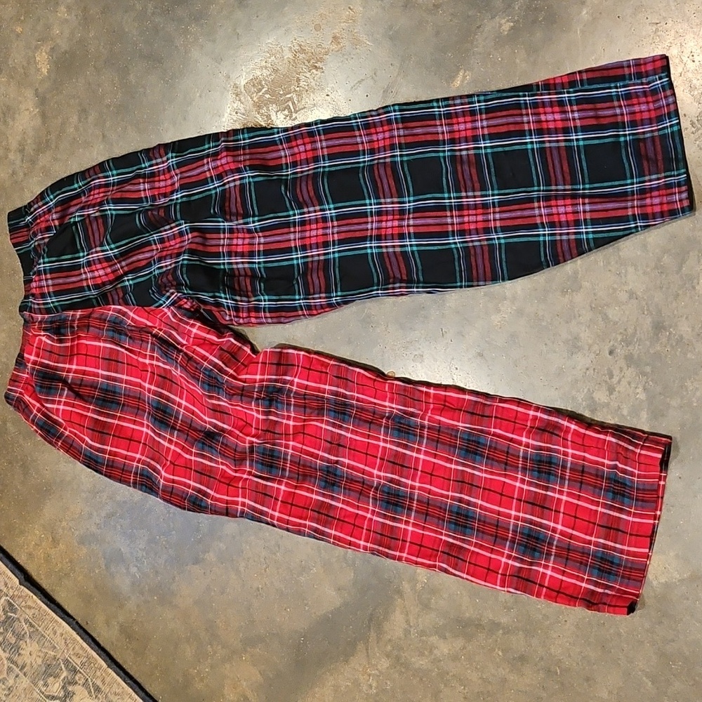 Victorias Secret Dreamer Collared Long Sleeve Flannel Pajama Multi Red Tartan XS - Picture 12 of 12